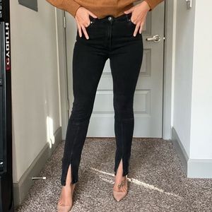 Nasty gal black denim with slit
